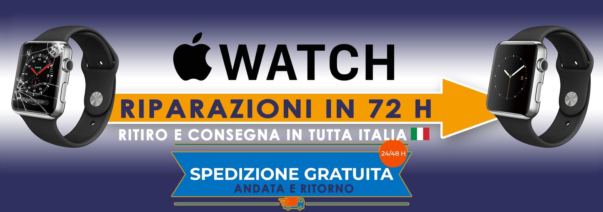 banner ricondizionato sicuro che indica le spedizioni gratuite